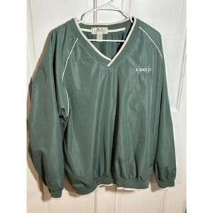 Izod Vintage Green Golf Pullover Windbreaker Jacket - Size Large